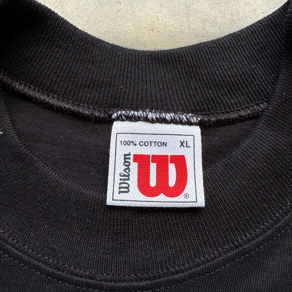 Vintage 90s Wilson Athletics‎ Black T-shirt - Picture 3 of 5